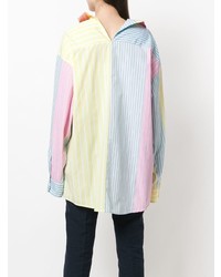 mehrfarbige vertikal gestreifte Bluse mit Knöpfen von Marni