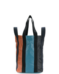 mehrfarbige vertikal gestreifte Leder Reisetasche von Marni