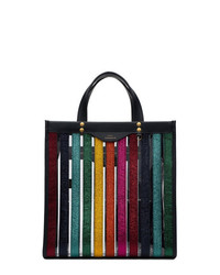 mehrfarbige vertikal gestreifte Shopper Tasche aus Leder von Anya Hindmarch