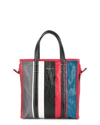 mehrfarbige vertikal gestreifte Shopper Tasche aus Leder von Balenciaga