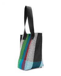 mehrfarbige vertikal gestreifte Shopper Tasche aus Leder von Truss Nyc