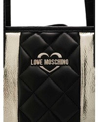 mehrfarbige vertikal gestreifte Shopper Tasche aus Leder von Love Moschino