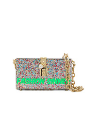 mehrfarbige verzierte Pailletten Clutch