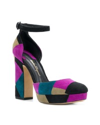 mehrfarbige Wildleder Pumps von Salvatore Ferragamo