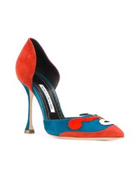 mehrfarbige Wildleder Pumps von Manolo Blahnik