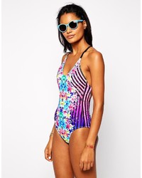 mehrfarbiger Badeanzug mit Blumenmuster von Bikini Lab