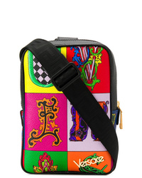 mehrfarbiger bedruckter Leder Rucksack von Versace