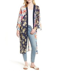 mehrfarbiger bedruckter leichter Kimono