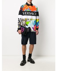mehrfarbiger bedruckter Polo Pullover von Versace