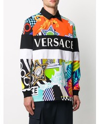 mehrfarbiger bedruckter Polo Pullover von Versace