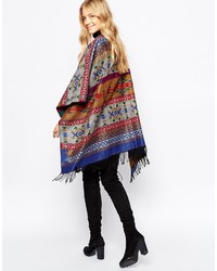 mehrfarbiger bedruckter Poncho