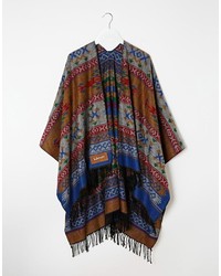 mehrfarbiger bedruckter Poncho