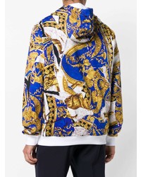 mehrfarbiger bedruckter Pullover mit einem Kapuze von Versace