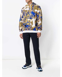 mehrfarbiger bedruckter Pullover mit einem Kapuze von Versace