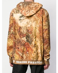 mehrfarbiger bedruckter Pullover mit einem Kapuze von Heron Preston