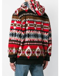 mehrfarbiger bedruckter Pullover mit einem Kapuze von MSGM