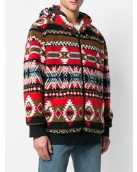 mehrfarbiger bedruckter Pullover mit einem Kapuze von MSGM