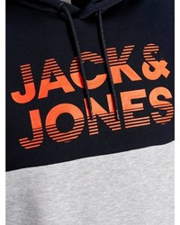 mehrfarbiger bedruckter Pullover mit einem Kapuze von Jack & Jones