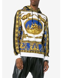 mehrfarbiger bedruckter Pullover mit einem Kapuze von Versace