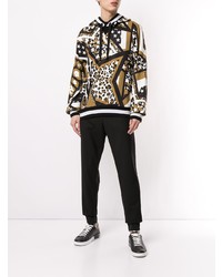 mehrfarbiger bedruckter Pullover mit einem Kapuze von Dolce & Gabbana