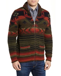 mehrfarbiger bedruckter Pullover mit einem Reißverschluß