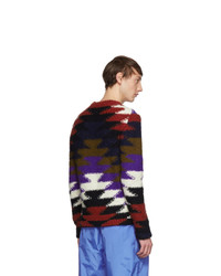 mehrfarbiger bedruckter Pullover mit einem Rundhalsausschnitt von Moncler
