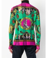 mehrfarbiger bedruckter Pullover mit einem Rundhalsausschnitt von Versace