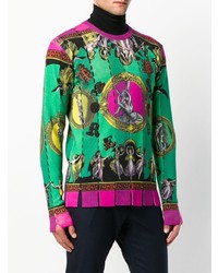 mehrfarbiger bedruckter Pullover mit einem Rundhalsausschnitt von Versace