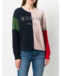 mehrfarbiger bedruckter Pullover mit einem Rundhalsausschnitt von Iceberg