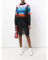 mehrfarbiger bedruckter Pullover mit einem Rundhalsausschnitt von MSGM