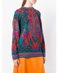 mehrfarbiger bedruckter Pullover mit einem Rundhalsausschnitt von M Missoni