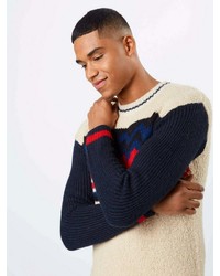 mehrfarbiger bedruckter Pullover mit einem Rundhalsausschnitt von Scotch & Soda