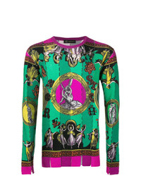 mehrfarbiger bedruckter Pullover mit einem Rundhalsausschnitt von Versace
