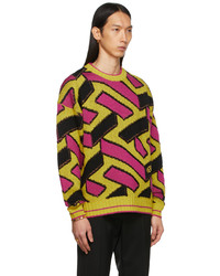 mehrfarbiger bedruckter Pullover mit einem Rundhalsausschnitt von Versace