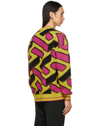 mehrfarbiger bedruckter Pullover mit einem Rundhalsausschnitt von Versace