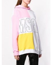 mehrfarbiger bedruckter Pullover mit einer Kapuze von MSGM