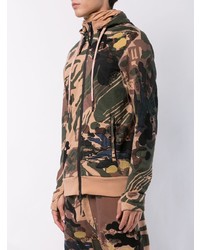 mehrfarbiger Camouflage Pullover mit einem Kapuze von 11 By Boris Bidjan Saberi