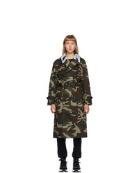 mehrfarbiger Camouflage Trenchcoat