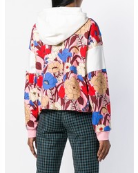 mehrfarbiger Pullover mit einer Kapuze mit Chevron-Muster von Vivetta