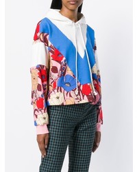 mehrfarbiger Pullover mit einer Kapuze mit Chevron-Muster von Vivetta