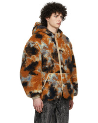 mehrfarbiger Fleece-Pullover mit einem Kapuze von R13