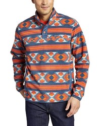 mehrfarbiger Fleece-Pullover mit einem zugeknöpften Kragen von Eddie Bauer