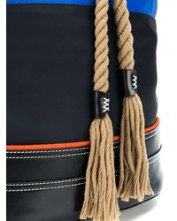 mehrfarbiger horizontal gestreifter Leder Rucksack von JW Anderson