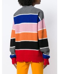 mehrfarbiger horizontal gestreifter Oversize Pullover von MSGM