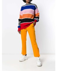 mehrfarbiger horizontal gestreifter Oversize Pullover von MSGM