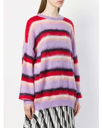 mehrfarbiger horizontal gestreifter Oversize Pullover von Miu Miu