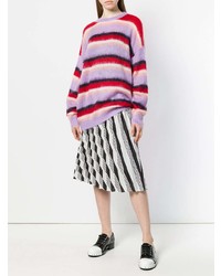 mehrfarbiger horizontal gestreifter Oversize Pullover von Miu Miu