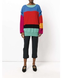 mehrfarbiger horizontal gestreifter Oversize Pullover von Loewe