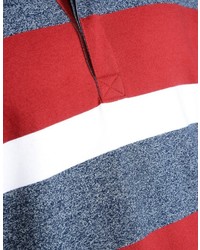 mehrfarbiger horizontal gestreifter Polo Pullover von Big fashion