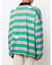 mehrfarbiger horizontal gestreifter Polo Pullover von MSGM